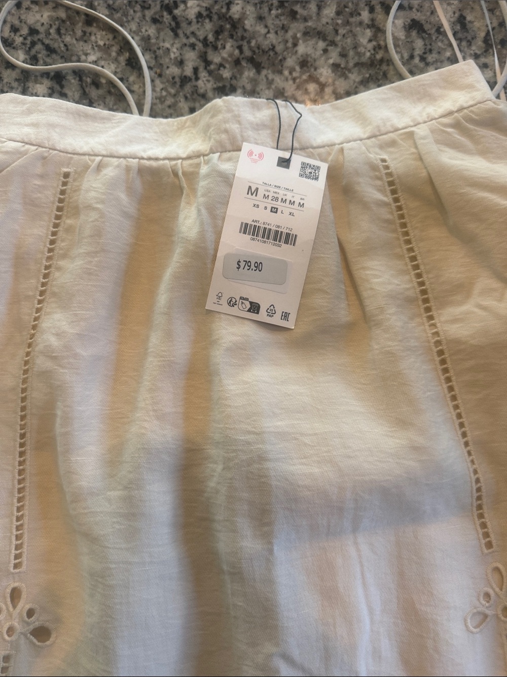 Zara Cream Eyelet Spaghetti Strap Two-Piece Set - Picture 5 of 5